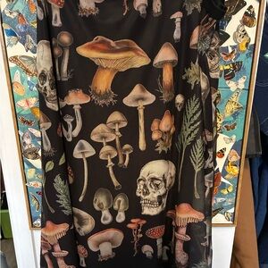Mushroom and Skull Print Skirt